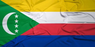 Comoros Ulusal Bayrağı Esintide Zarifçe Dalgalanıyor