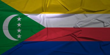 Comoros Ulusal Bayrağı Esintide Zarifçe Dalgalanıyor