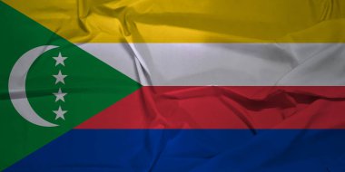 Comoros Ulusal Bayrağı Esintide Zarifçe Dalgalanıyor