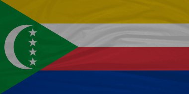 Comoros Ulusal Bayrağı Esintide Zarifçe Dalgalanıyor