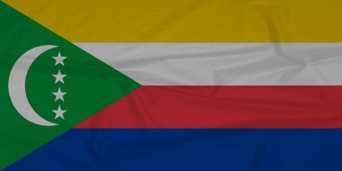 Comoros Ulusal Bayrağı Esintide Zarifçe Dalgalanıyor