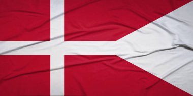 Danimarka Ulusal Bayrağı rüzgârda dalgalanıyor