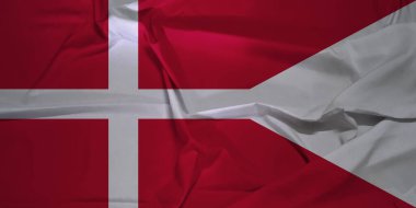 Danimarka Ulusal Bayrağı rüzgârda dalgalanıyor