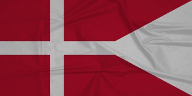 Danimarka Ulusal Bayrağı rüzgârda dalgalanıyor