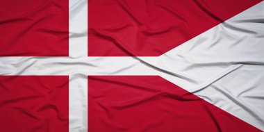 Danimarka Ulusal Bayrağı rüzgârda dalgalanıyor