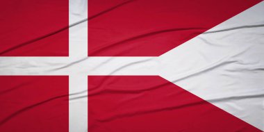 Danimarka Ulusal Bayrağı rüzgârda dalgalanıyor