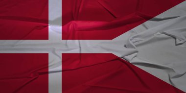 Danimarka Ulusal Bayrağı rüzgârda dalgalanıyor