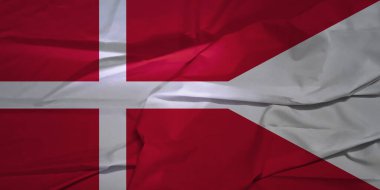 Danimarka Ulusal Bayrağı rüzgârda dalgalanıyor