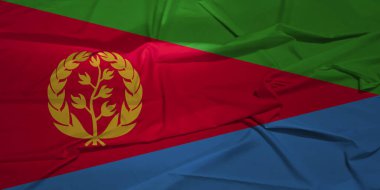 Eritre Bayrağı Açık Gökyüzü Arkaplanına Karşı Gururla Dalgalanıyor