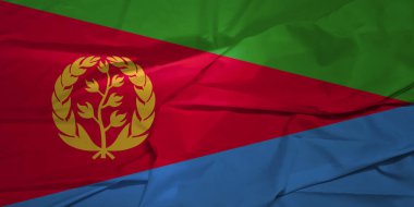 Eritre Bayrağı Açık Gökyüzü Arkaplanına Karşı Gururla Dalgalanıyor