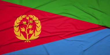Eritre Bayrağı Açık Gökyüzü Arkaplanına Karşı Gururla Dalgalanıyor