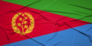 Eritre Bayrağı Açık Gökyüzü Arkaplanına Karşı Gururla Dalgalanıyor