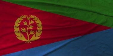 Eritre Bayrağı Açık Gökyüzü Arkaplanına Karşı Gururla Dalgalanıyor