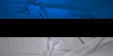 Kırışık Kumaş Detaylı Estonya Bayrağını Sallama Kapanışı 