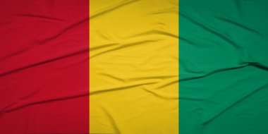 Açık Mavi Gökyüzüne Karşı Rüzgarda Dalgalanan Gine Bayrağı