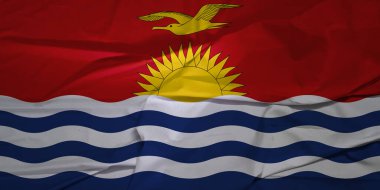 Rüzgar Dalgalanan Kiribati Bayrağı Ulusal Bayram Temaları İçin Mükemmel