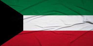 Kuveyt Bayrağı Rüzgarsız Arkaplanda Özgürce Hareket Ediyor