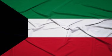 Kuveyt Bayrağı Rüzgarsız Arkaplanda Özgürce Hareket Ediyor