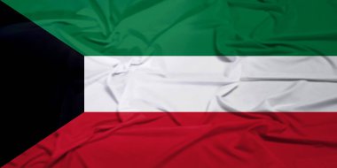 Kuveyt Bayrağı Rüzgarsız Arkaplanda Özgürce Hareket Ediyor