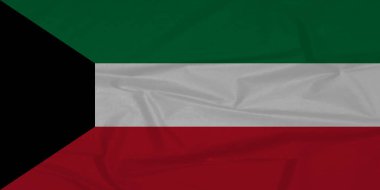 Kuveyt Bayrağı Rüzgarsız Arkaplanda Özgürce Hareket Ediyor