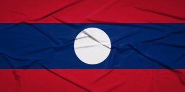 Havadaki Dinamik Kumaş Hareketi Laos Bayrağı Dalgalanıyor