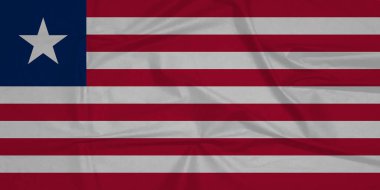 Dinamik Kumaş Hareketi Liberya Bayrağı Havada Dalgalanıyor