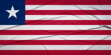 Dinamik Kumaş Hareketi Liberya Bayrağı Havada Dalgalanıyor