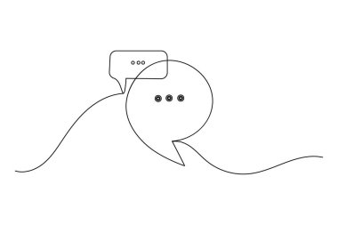 Konuşma Baloncuğu Beyaz arkaplan ile bir satır aralıksız