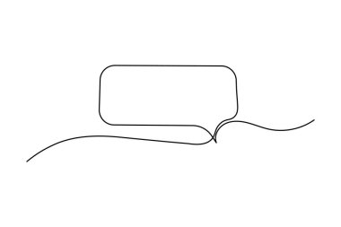 Konuşma Baloncuğu Beyaz arkaplan ile bir satır aralıksız