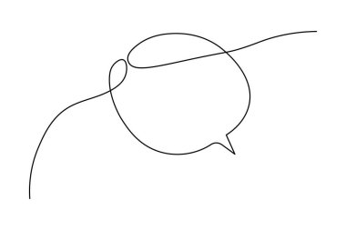 Konuşma Baloncuğu Beyaz arkaplan ile bir satır aralıksız