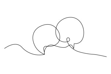 Konuşma Baloncuğu Beyaz arkaplan ile bir satır aralıksız