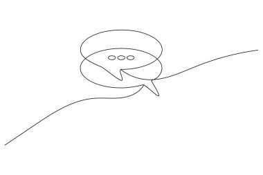 Konuşma Baloncuğu Beyaz arkaplan ile bir satır aralıksız