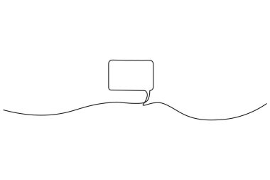 İki konuşma baloncuğunun minimalist bir çizimi elips ile, konuşmayı veya iletişimi sembolize eder.