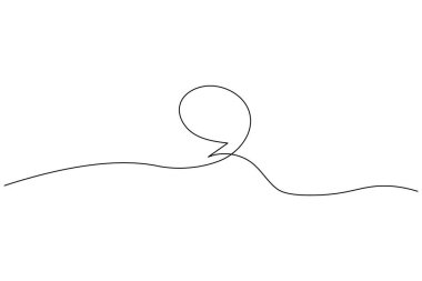 İki konuşma baloncuğunun minimalist bir çizimi elips ile, konuşmayı veya iletişimi sembolize eder.