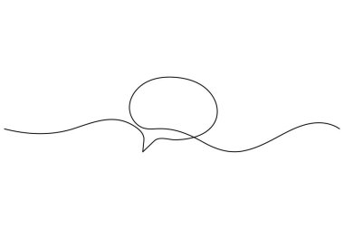 Basit ve zarif tek satır konuşma balonu sanatı, iletişim, diyalog ve mesajlaşma temaları için ideal