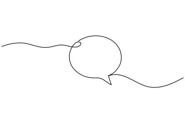 Basit ve zarif tek satır konuşma balonu sanatı, iletişim, diyalog ve mesajlaşma temaları için ideal