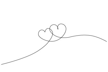 Minimalist kalp şekilli aşk ikonu beyaz arka planda sürekli bir çizgi çizerek oluşturuldu. Arka planda beyaz arka plan şekilli kalp şeklinde bir aşk ikonu oluşturuldu.