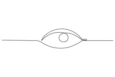 Soyut insan gözü. Minimalist tarzda bir çizim. Posterler, logolar ve dijital sanat eserleri için mükemmel.