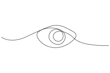 Soyut insan gözü. Minimalist tarzda bir çizim. Posterler, logolar ve dijital sanat eserleri için mükemmel.