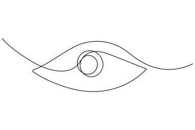 Soyut insan gözü. Minimalist tarzda bir çizim. Posterler, logolar ve dijital sanat eserleri için mükemmel.