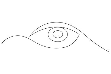 Soyut insan gözü. Minimalist tarzda bir çizim. Posterler, logolar ve dijital sanat eserleri için mükemmel.