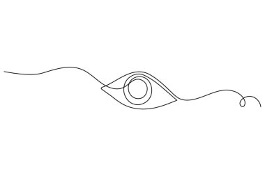 Soyut insan gözü. Minimalist tarzda bir çizim. Posterler, logolar ve dijital sanat eserleri için mükemmel.
