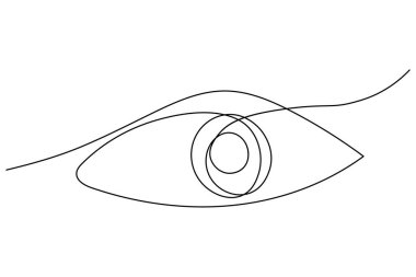 Soyut insan gözü. Minimalist tarzda bir çizim. Posterler, logolar ve dijital sanat eserleri için mükemmel.