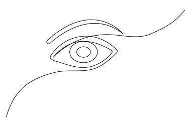  İnsan gözü beyaz arkaplanda sürekli bir çizgi çizer.