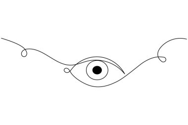  İnsan gözü beyaz arkaplanda sürekli bir çizgi çizer.