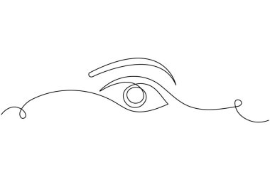 38 yaşında. İnsan gözü beyaz arkaplanda sürekli bir çizgi çizer.