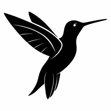 Siluet Sinek Kuşu Kuş Uçuşu Doğanın Vahşi Yaşam Logosu Tasarımı