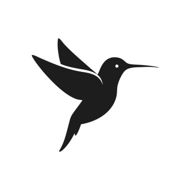 Sinek Kuşu Silueti, Kuş Simgesi, Doğa Sembolü, Uçuş, Vahşi Yaşam, Minimalist Tasarım, Vektör Grafiği