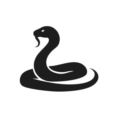 Siluet Kralı Kobra Vektör İllüstrasyonu, kobra, kral, siluet, yılan, sürüngen