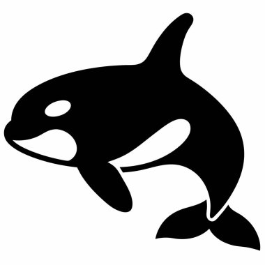 Katil Balina Orca Silueti Sanat Vektörü İllüstrasyonu, Orka, Katil, Balina, Siluet, Deniz